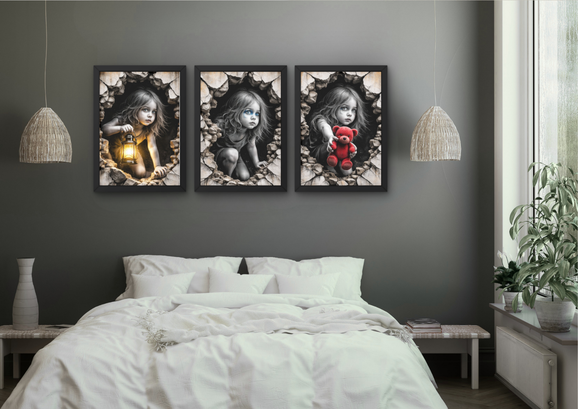 Hoop, bescherming en geborgenheid wanddecoratie (3 stuks)