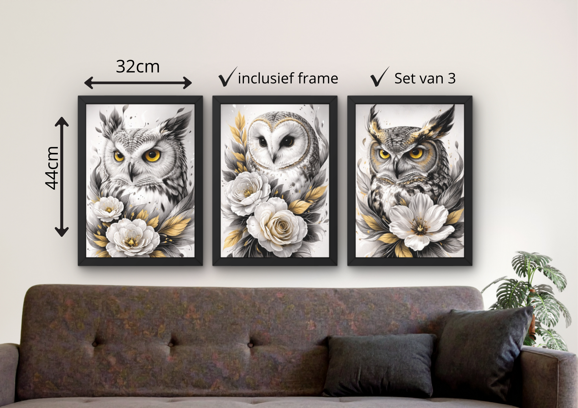 rustige dieren posters slaapkamer uil