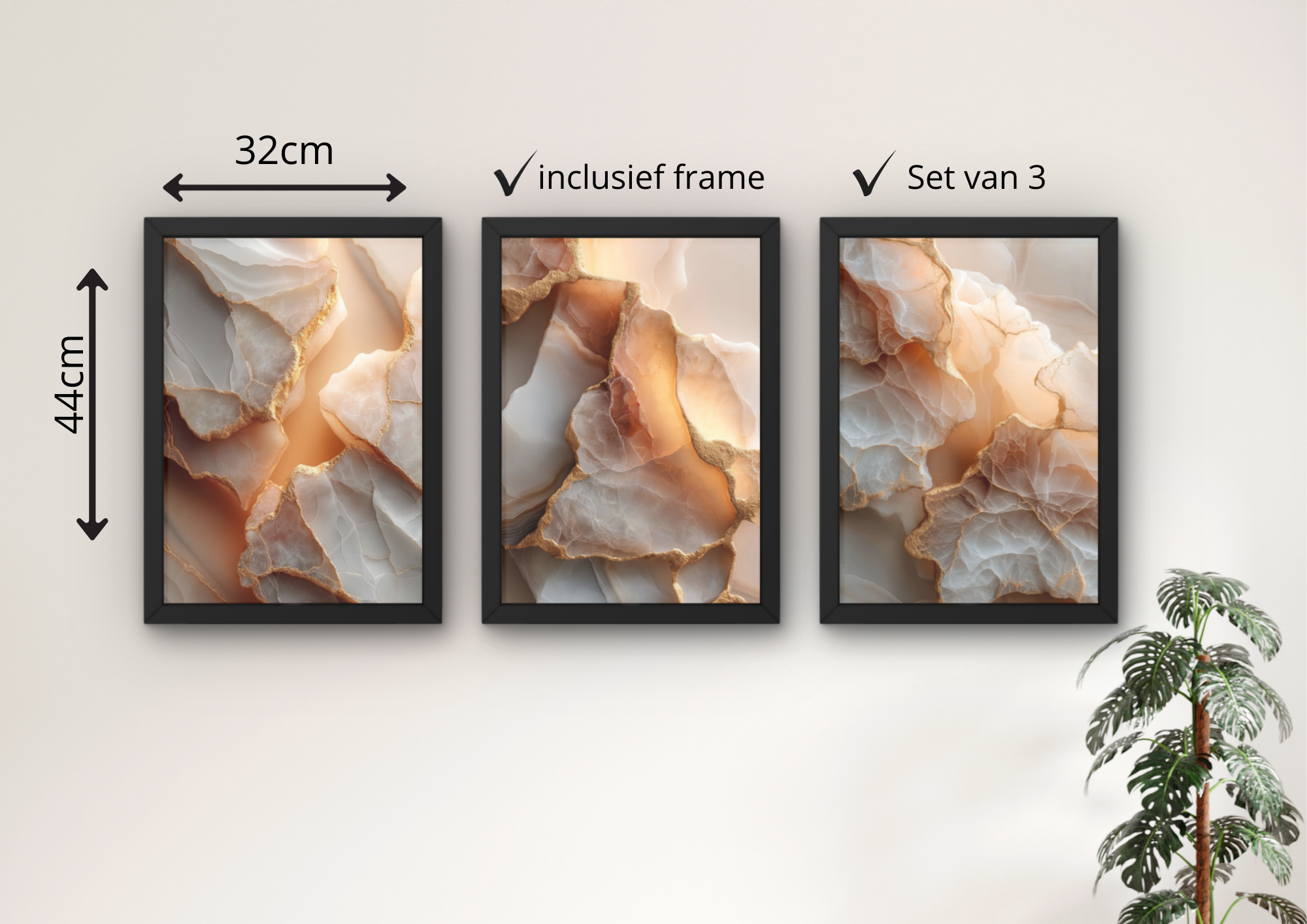 moderne marmer posters goud en bruin