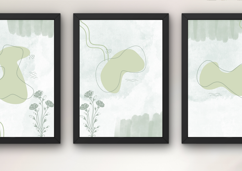 Botanische wanddecoratie set (3 ingelijste prints A3)