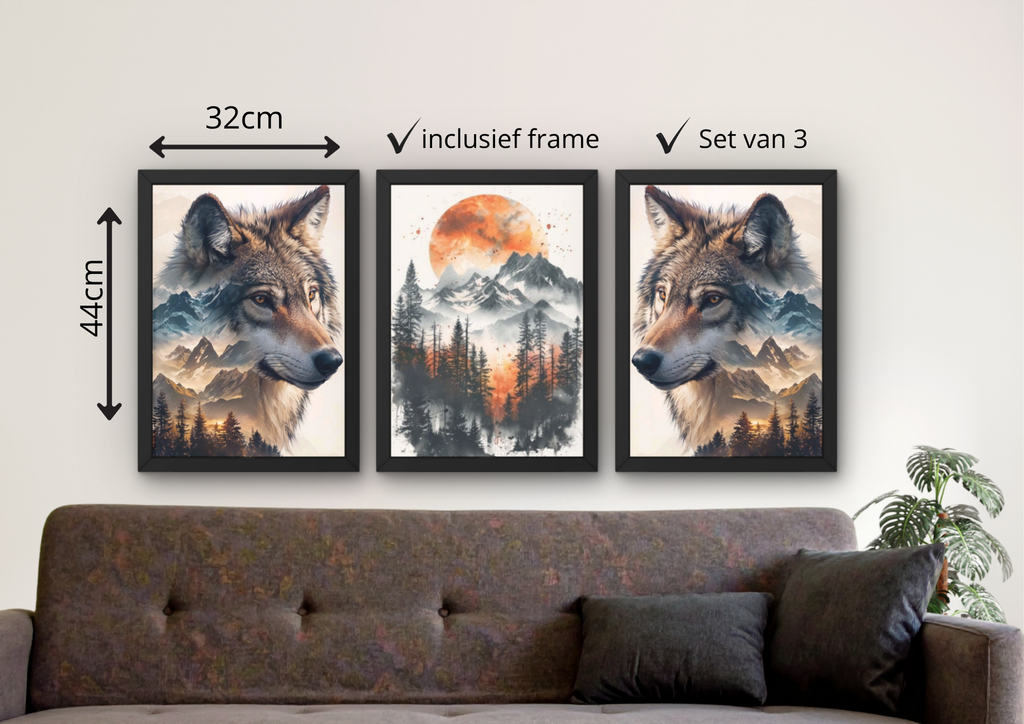 dieren wanddecoratie woonkamer wolf