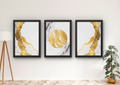 luxe gouden marmer wanddecoratie set woonkamer
