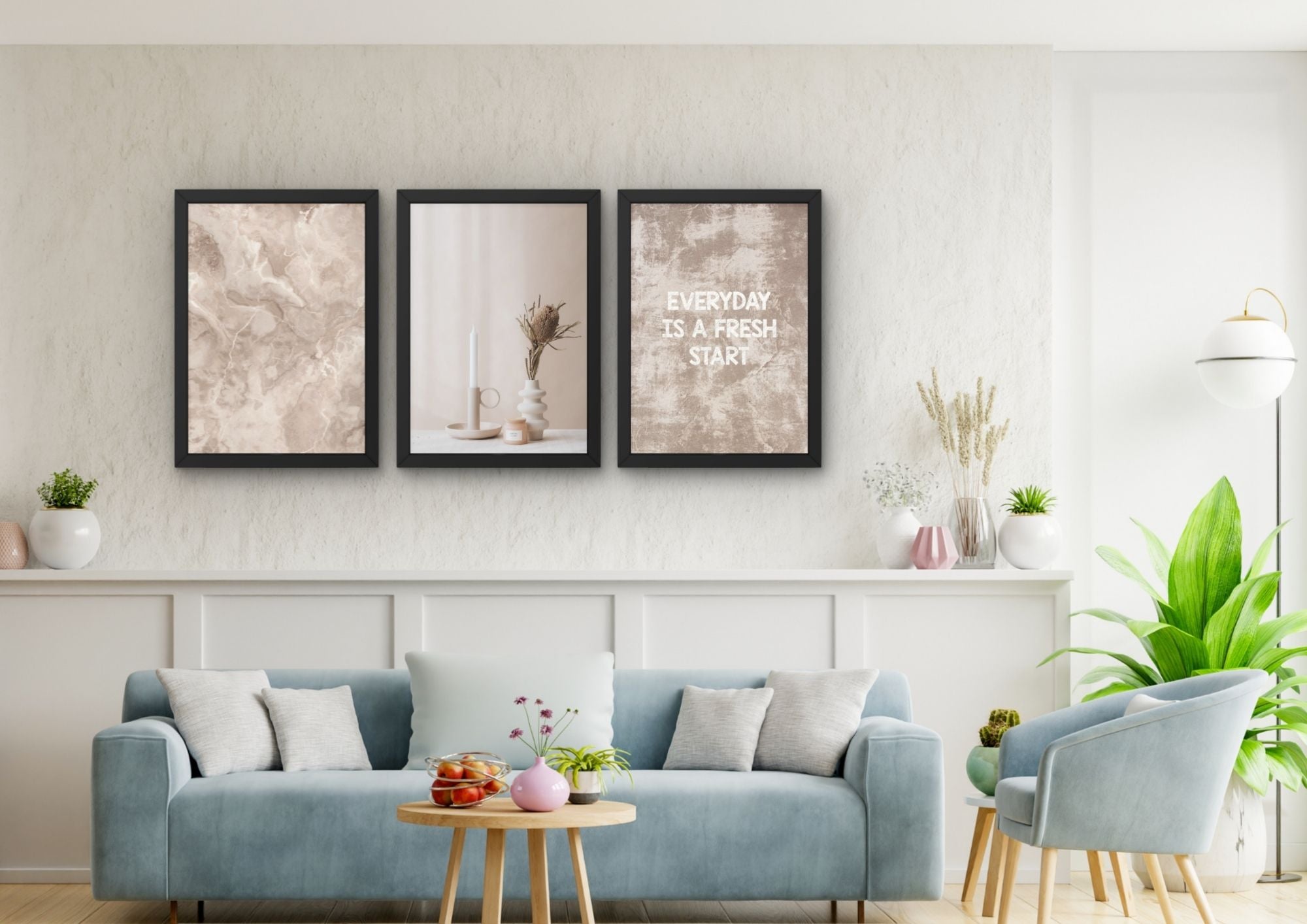 moderne beige posters woonkamer