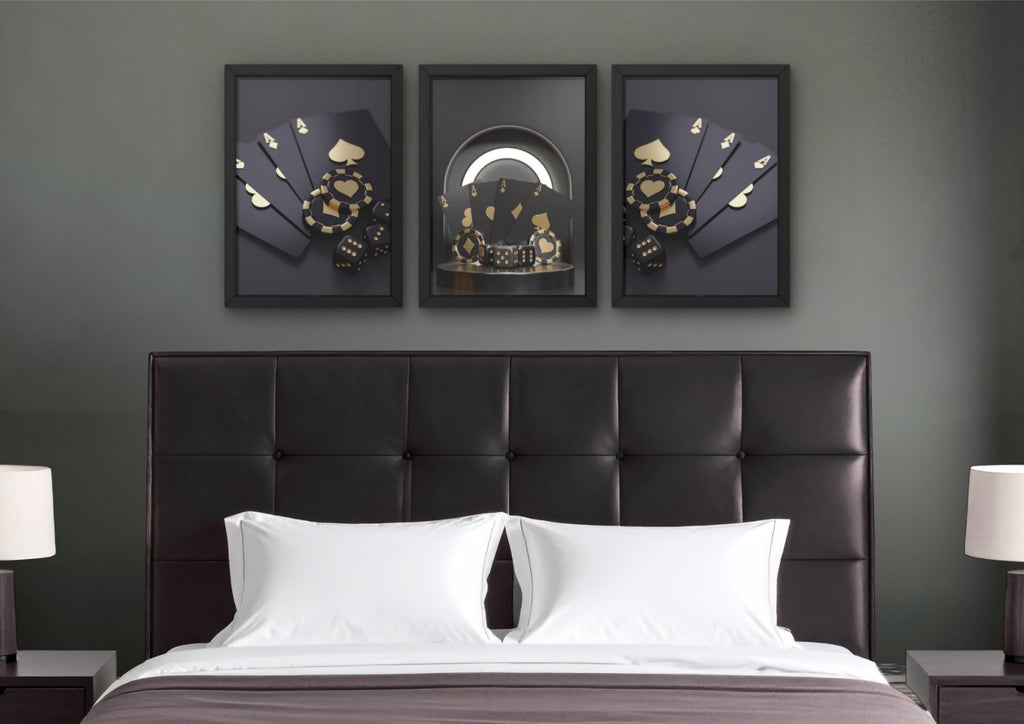 gouden wanddecoratie casino poker
