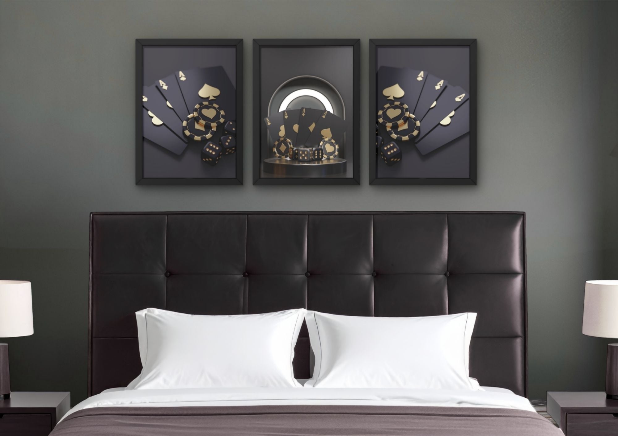 gouden wanddecoratie casino poker