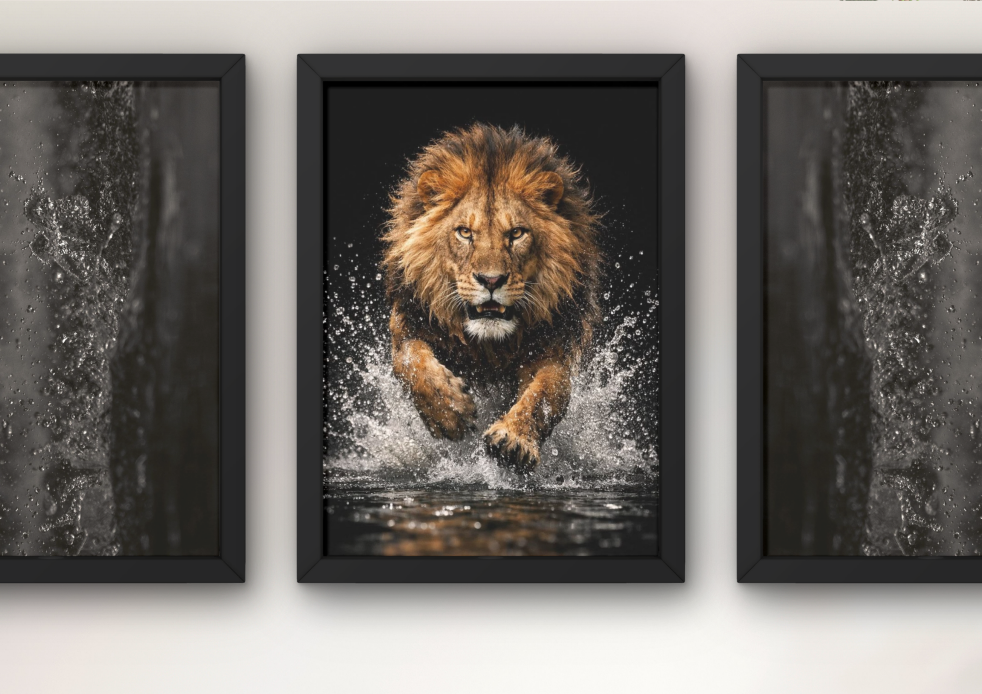 luxe dieren wanddecoratie woonkamer set leeuw