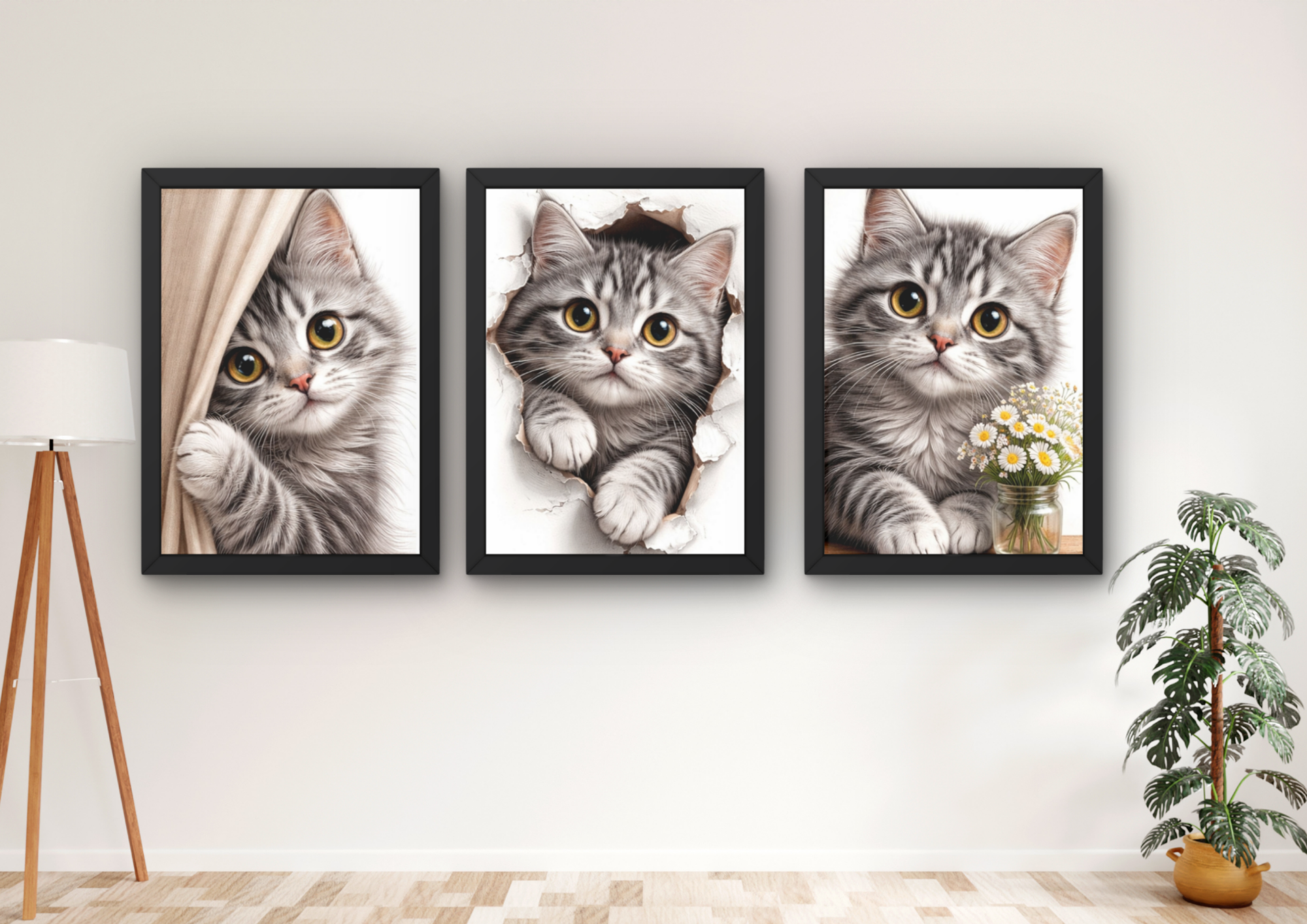 katten wanddecoratie slaapkamer