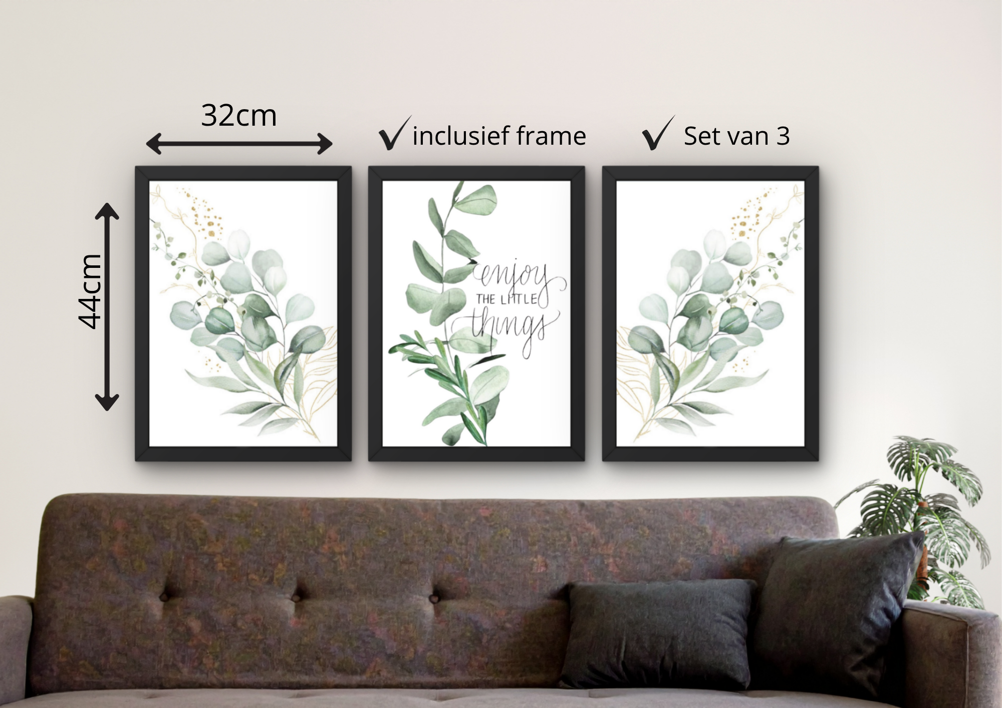 posters met quote bladeren woonkamer