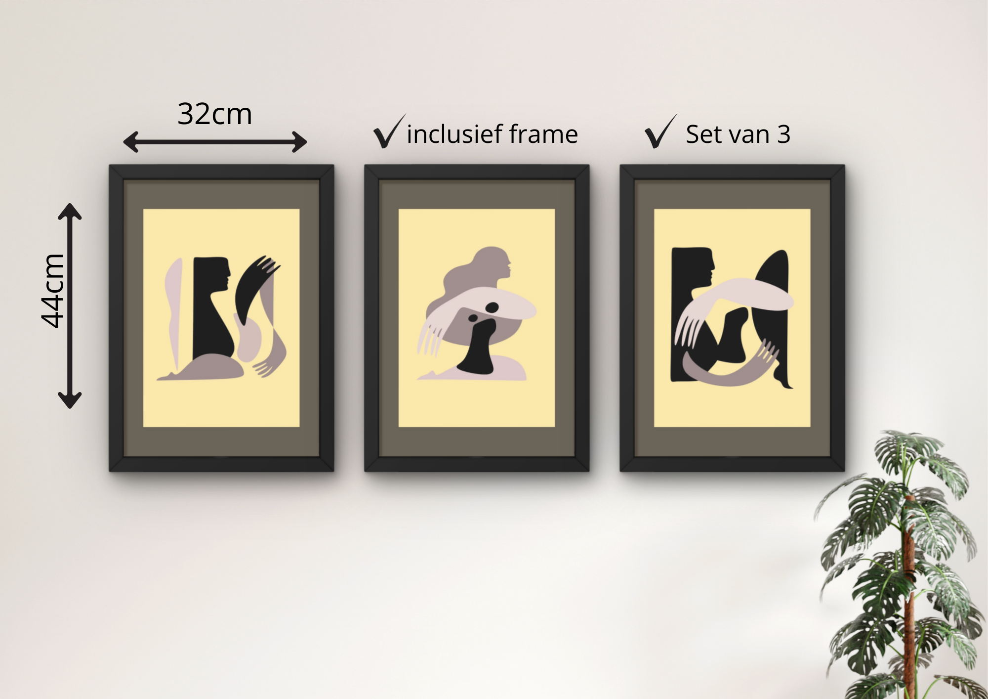 wanddecoratie woonkamer set 3