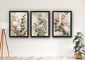 botanische wanddecoratie eucalyptus beige set