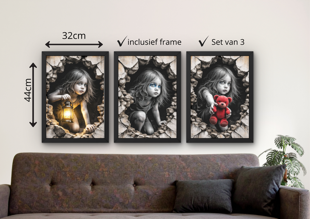 wanddecoratie met betekenis meisje lantaarn