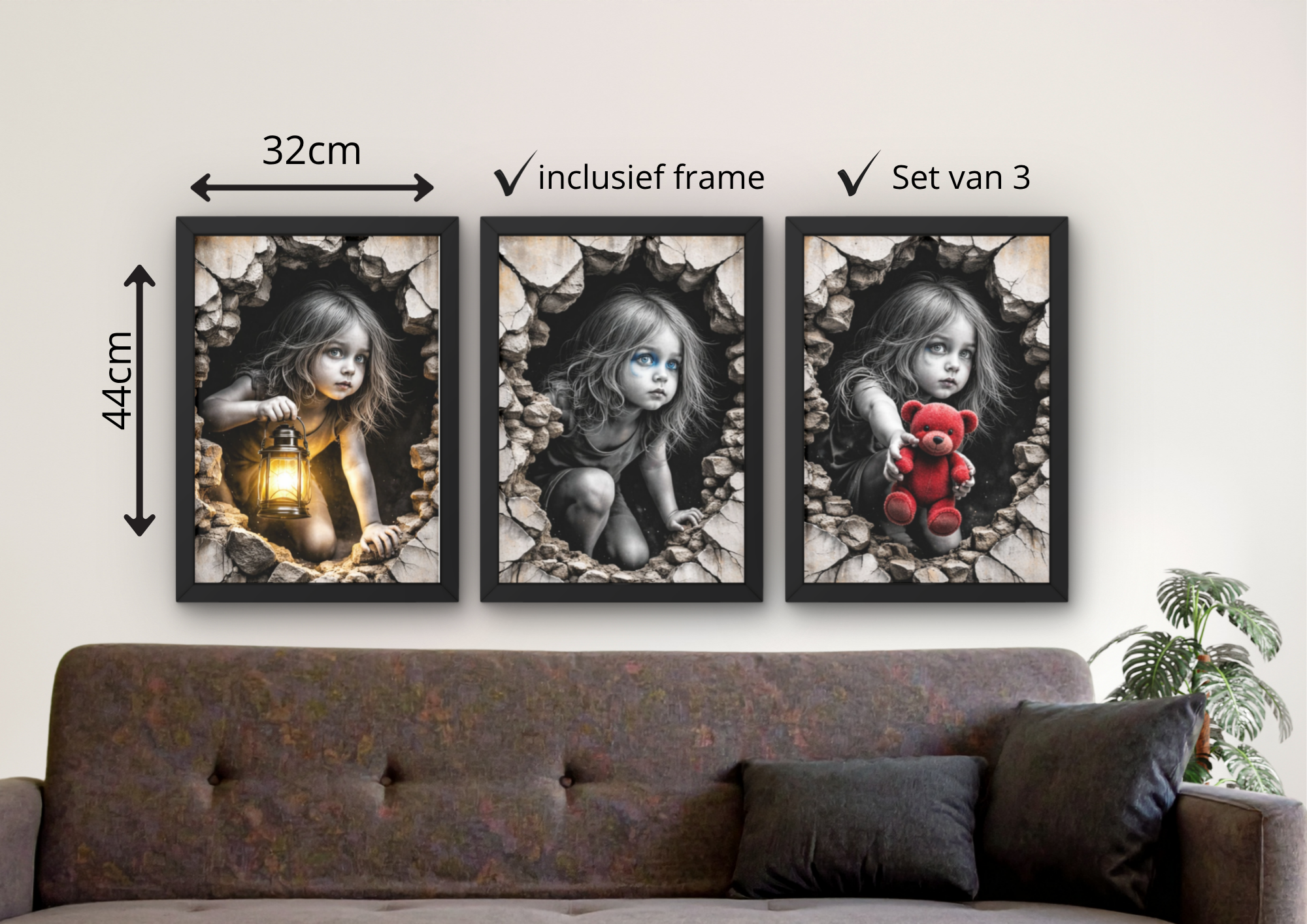 wanddecoratie met betekenis meisje lantaarn