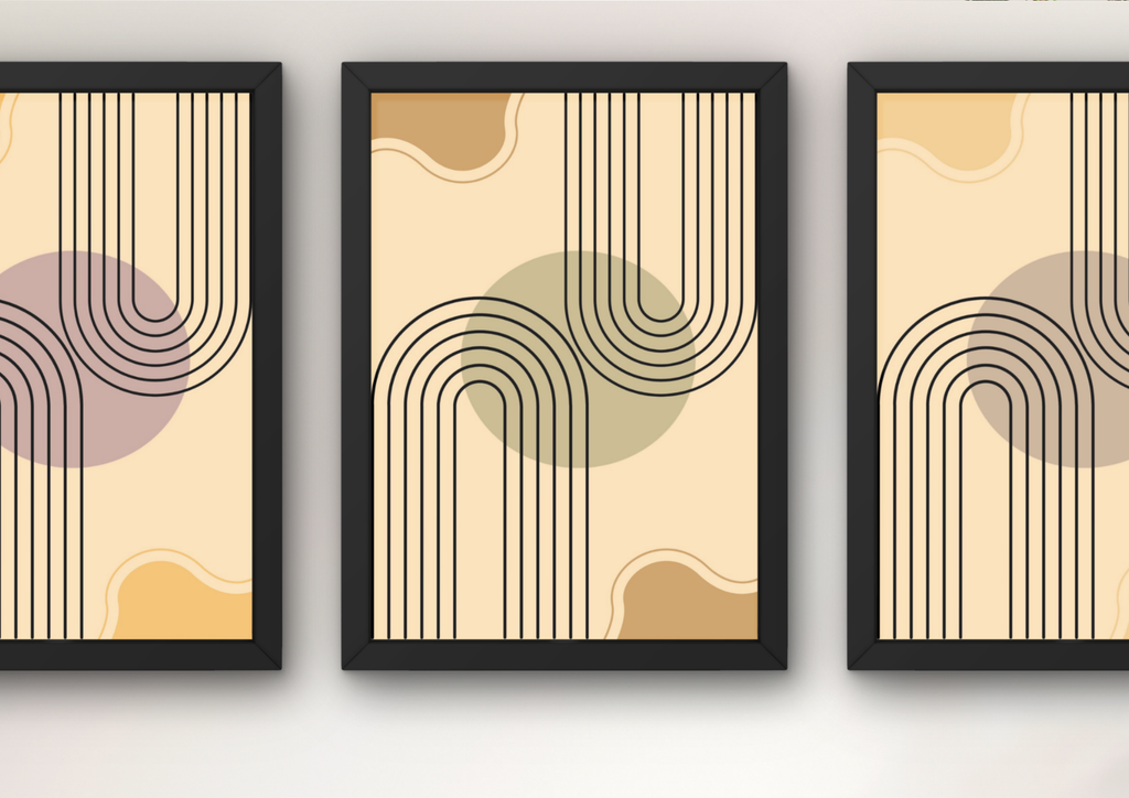 retro geometrische wanddecoratie woonkamer