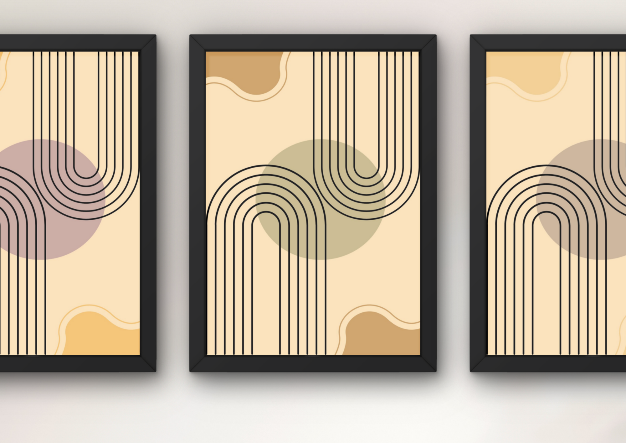 retro geometrische wanddecoratie woonkamer
