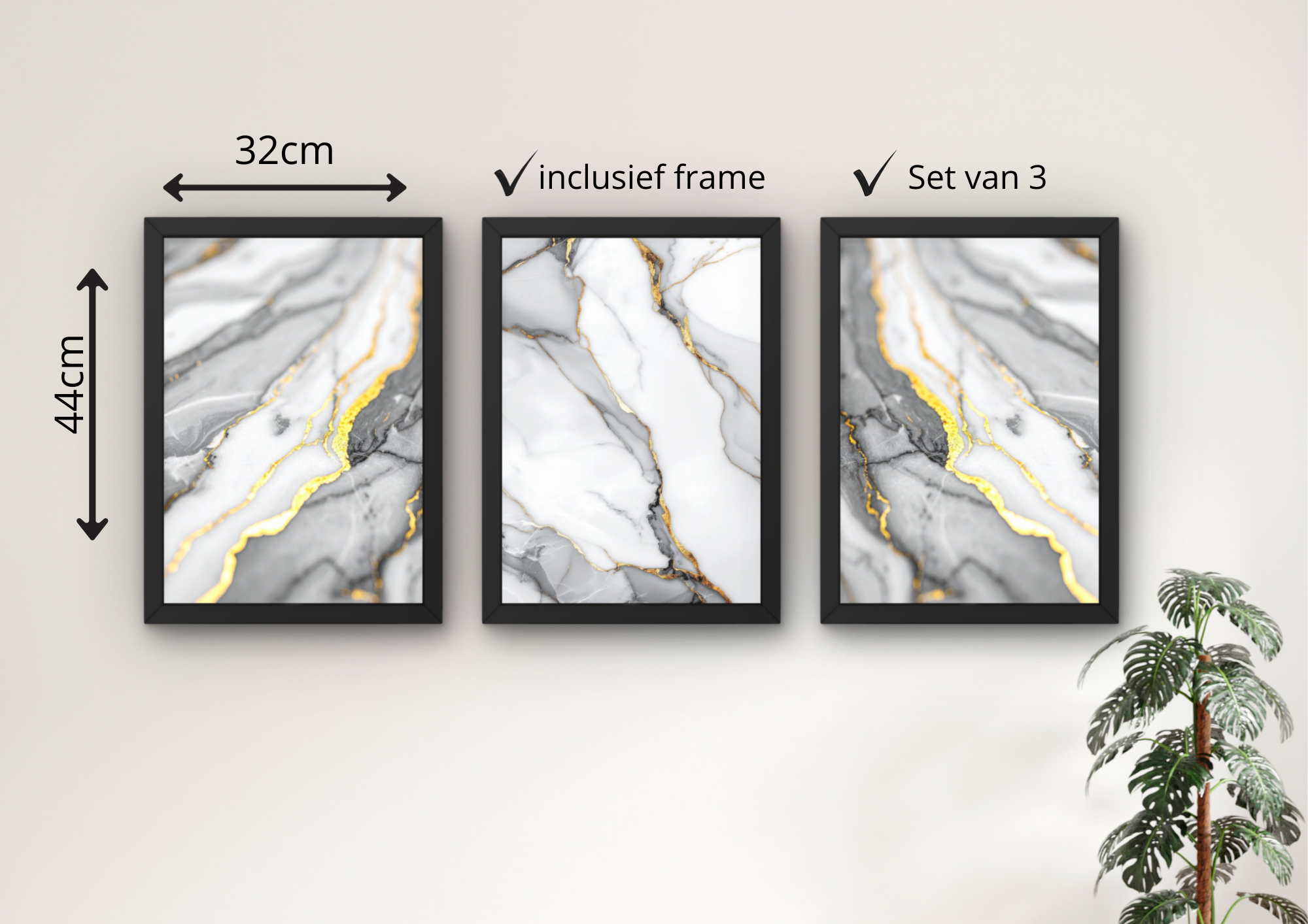 luxe marmer posters met goud detail