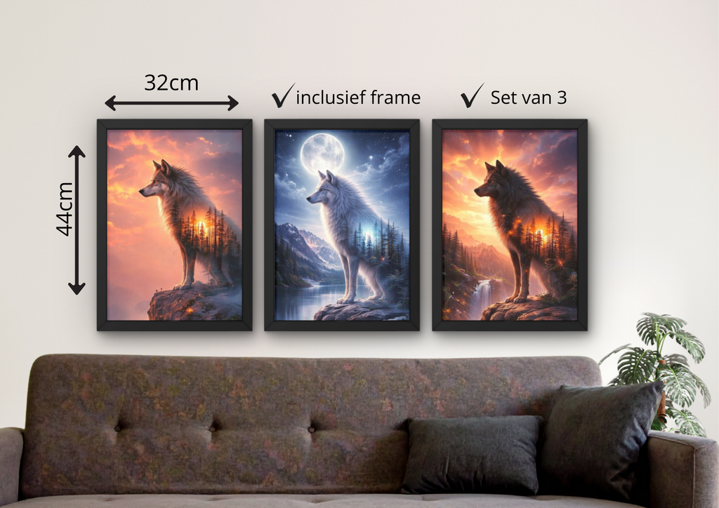 muurdecoratie met wolf