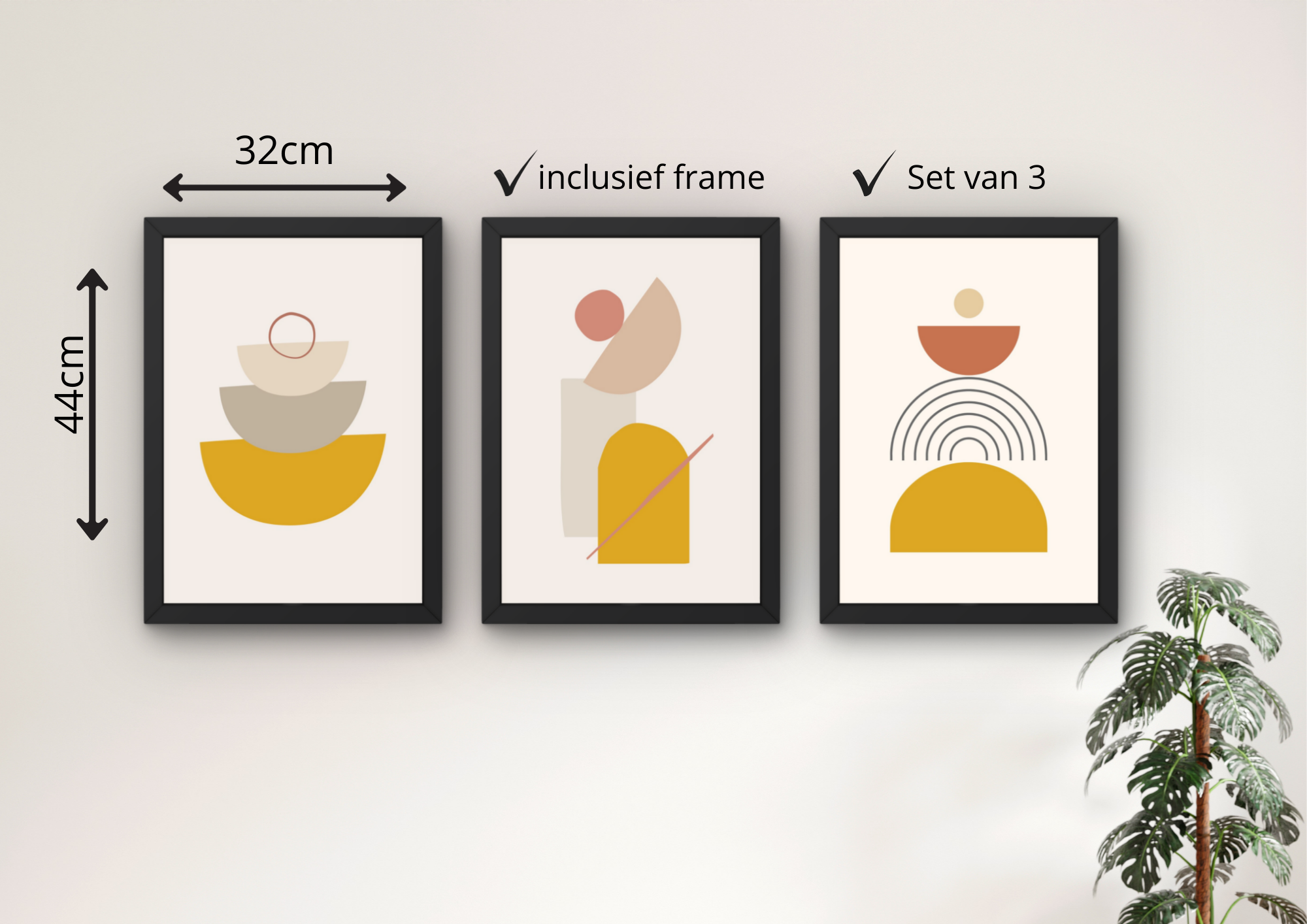 minimalistische abstracte print met aardetinten