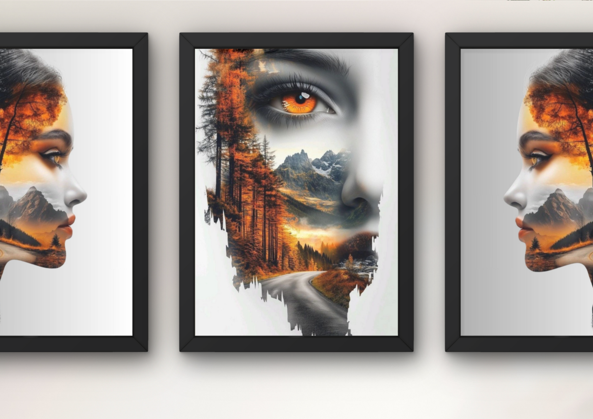 moderne abstracte wanddecoratie woonkamer set