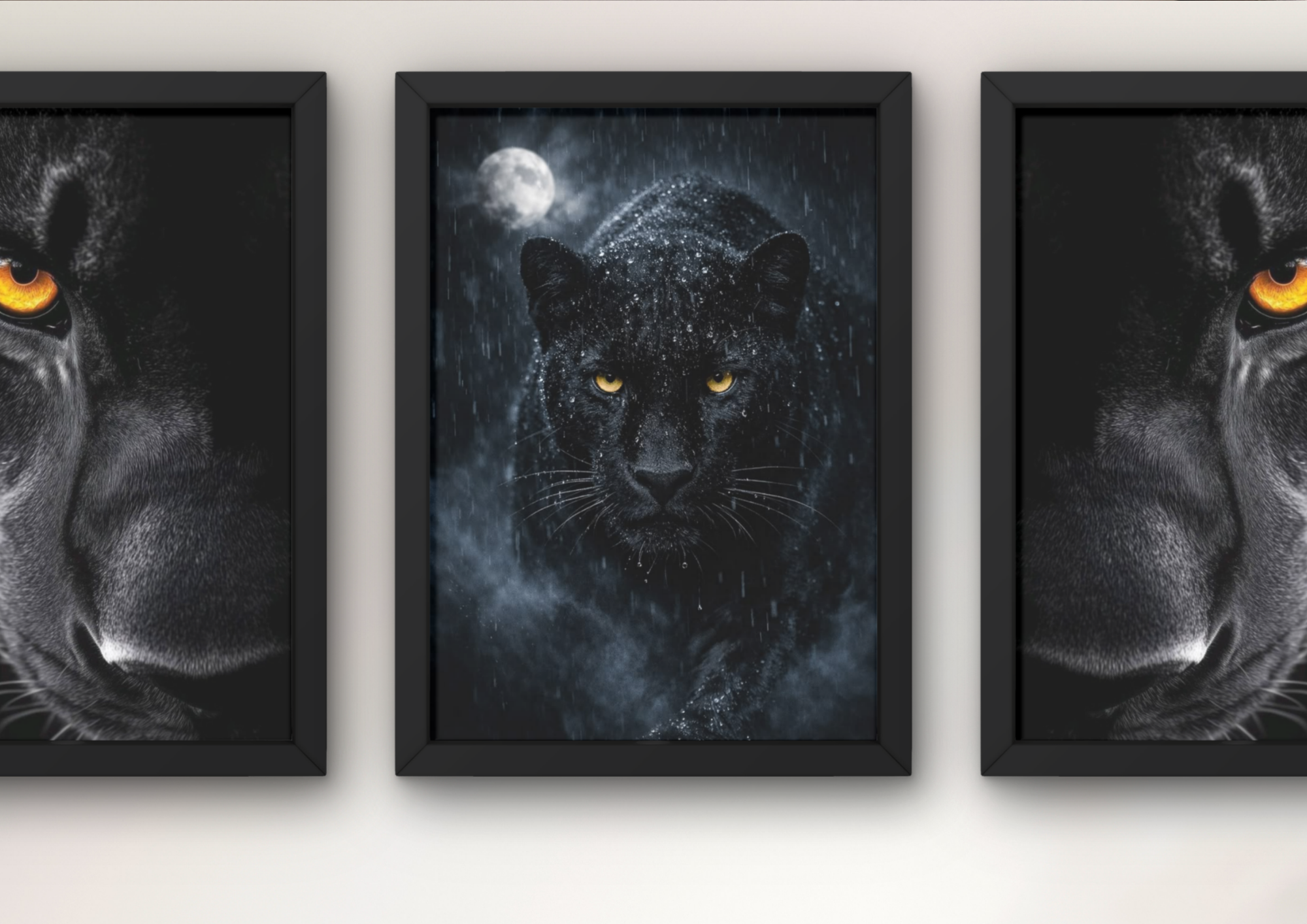 panter posters boven bank woonkamer